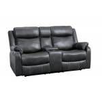 9990GY-2 Double Lay Flat Reclining Love Seat with Center Console Yerba