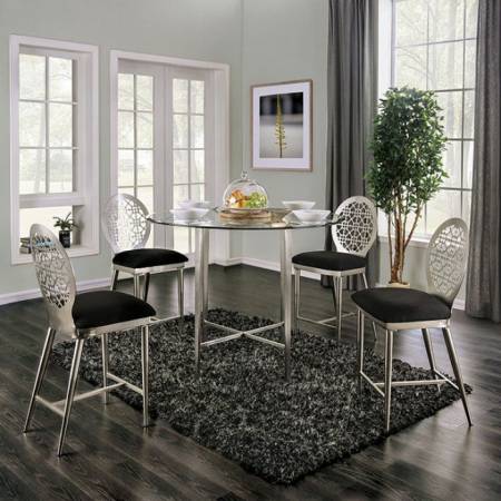 FOA3743PT-5PC 5PC SETS ABNER COUNTER HT. TABLE + 4 Counter Ht. Side Chairs