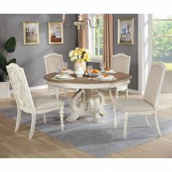 CM3150WH-RT-5PC 5PC SETS ARCADIA ROUND TABLE + 4 SIDE CHAIRS