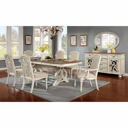 CM3150WH-T-7PC 7PC SETS ARCADIA DINING TABLE + 4 SIDE CHAIRS + 2 ARM CHAIRS