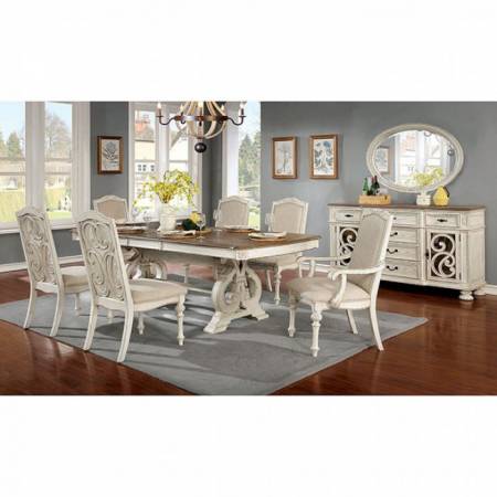 CM3150WH-T-7PC 7PC SETS ARCADIA DINING TABLE + 4 SIDE CHAIRS + 2 ARM CHAIRS