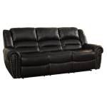 9668BLK-3 Double Reclining Sofa Center Hill