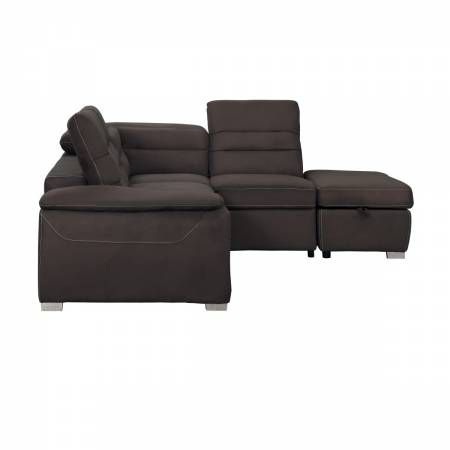 8277CH* 3-Piece Sectional with Pull-out Bed and Storage Ottoman Platina