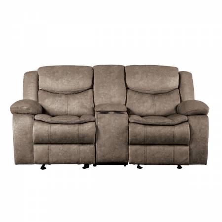 8230FBR-2 Double Glider Reclining Love Seat with Center Console Bastrop