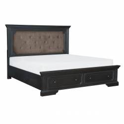 1647-1* Queen Platform Bed with Footboard Storage Bolingbrook
