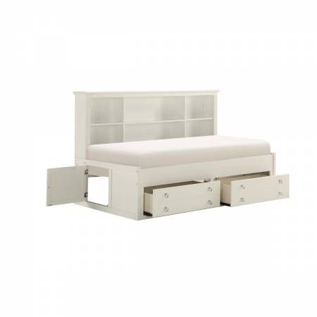 2058WHPRF-1* Full Lounge Storage Bed, White Meghan