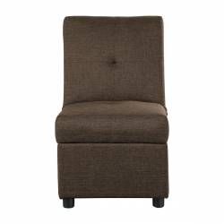 4573BR Storage Ottoman/Chair, Brown Denby