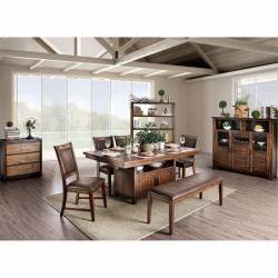CM3061T-6PC 6PC SETS WICHITA DINING TABLE + Bench + 4 Side Chairs