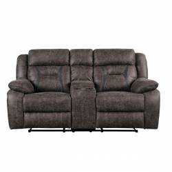9989DB-2 Double Reclining Love Seat with Center Console Madrona
