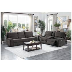 9849CH-2PWH+3PWH Power Double Reclining Sofa and Love Seat with Power Headrest and USB Ports Borneo