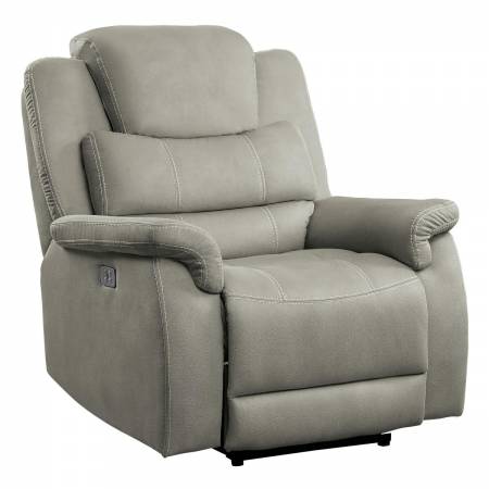 9848GY-1PWH Power Reclining Chair with Power Headrest and USB Port Shola