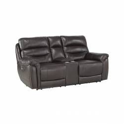 9527BRW-2PWH Power Double Reclining Love Seat with Console with Power Headrests Lance