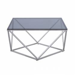 3648-01 Cocktail Table with Gray Glass Insert Rex