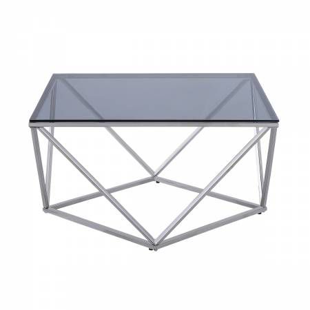 3648-01 Cocktail Table with Gray Glass Insert Rex