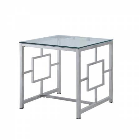 3642-04 End Table with Glass Top Yesenia