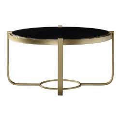 3635-01 Round Cocktail Table with Glass Insert Caracal
