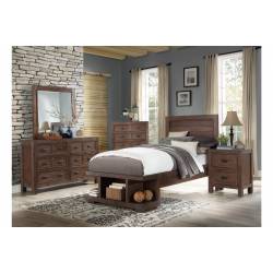 2055T-1Gr Twin Platform Youth Bedroom Set with Footboard Wrangell
