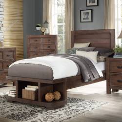 2055T-1* Twin Platform Bed with Footboard Storage Wrangell