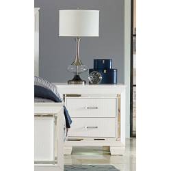 1916W-4 Allura Night Stand with LED Lighting - White