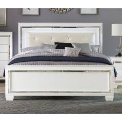 1916KW-CK Allura California King Bed with LED Lighting - White