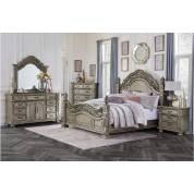 1824PG-EKGr Catalonia Eastern King Bedroom Set - Traditional Platinum Gold Finish with Cherry Veneer