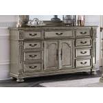 1824PG-5 Catalonia Dresser - Traditional Platinum Gold Finish with Cherry Veneer