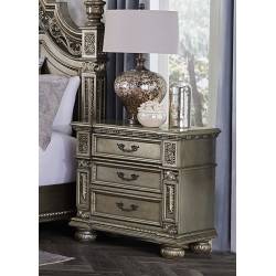 1824PG-4 Catalonia Night Stand - Traditional Platinum Gold Finish with Cherry Veneer
