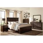 1689-Gr Cardano Queen Bedroom Set - Driftwood Charcoal over Acacia Solids and Veneers