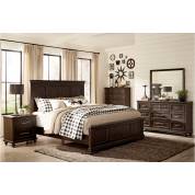 1689-Gr Cardano Queen Bedroom Set - Driftwood Charcoal over Acacia Solids and Veneers