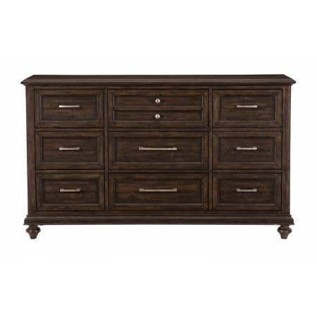 1689-5 Cardano Dresser - Driftwood Charcoal over Acacia Solids and Veneers