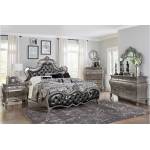 1681-QGr Brigette Queen Bedroom Set - Silver-Gray
