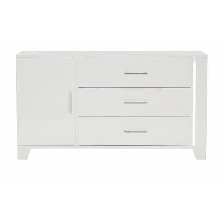 1678W-5 Kerren or Keren Dresser with LED Lighting - White High Gloss