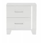 1678W-4 Kerren or Keren Night Stand with LED Lighting - White High Gloss