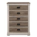 1677-9 Arcadia Chest - White Framing and Variegated Gray Printed Faux-Wood Grain Veneer