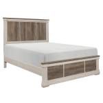 1677K-1CK Arcadia California King Bed - White Framing and Variegated Gray Printed Faux-Wood Grain Veneer