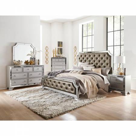 1646K-EKGr Avondale Eastern King Bedroom Set - Silver