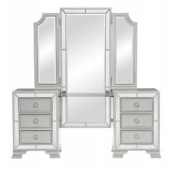 1646-15 Avondale Vanity Dresser with Mirror - Silver