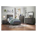 1645T-Gr Davi Twin Bedroom Set - Gray