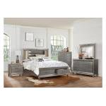 1616-Gr Tamsin Platform Queen Bedroom Set - Silver-Gray Metallic