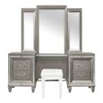 1616-15 Tamsin Vanity Dresser with Mirror - Silver-Gray Metallic