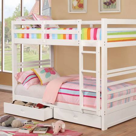 CM-BK588T-WH CALIFORNIA IV TWIN/TWIN BUNK BED