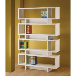 800308 Contemporary White Bookcase