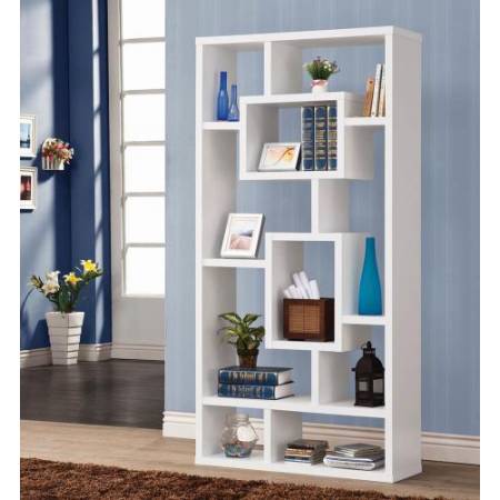 800157 Geometric Cube White Bookcase