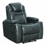 603416PP Korbach Upholstered Power^2 Lay-Flat Recliner Charcoal