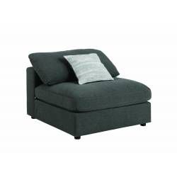 551324 Serene Upholstered Armless Chair Charcoal