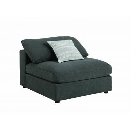 551324 Serene Upholstered Armless Chair Charcoal