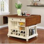 102271 Slater Country Cherry And White Kitchen Island