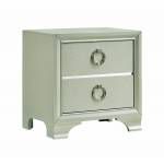222722 Salford 2-Drawer Nightstand Metallic Sterling