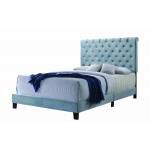 310041F Warner Upholstered Full Bed Slate Blue