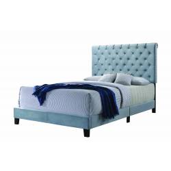 310041KE Warner Upholstered Eastern King Bed Slate Blue